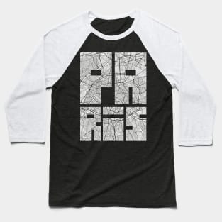 Paris, France City Map Typography - Light Baseball T-Shirt